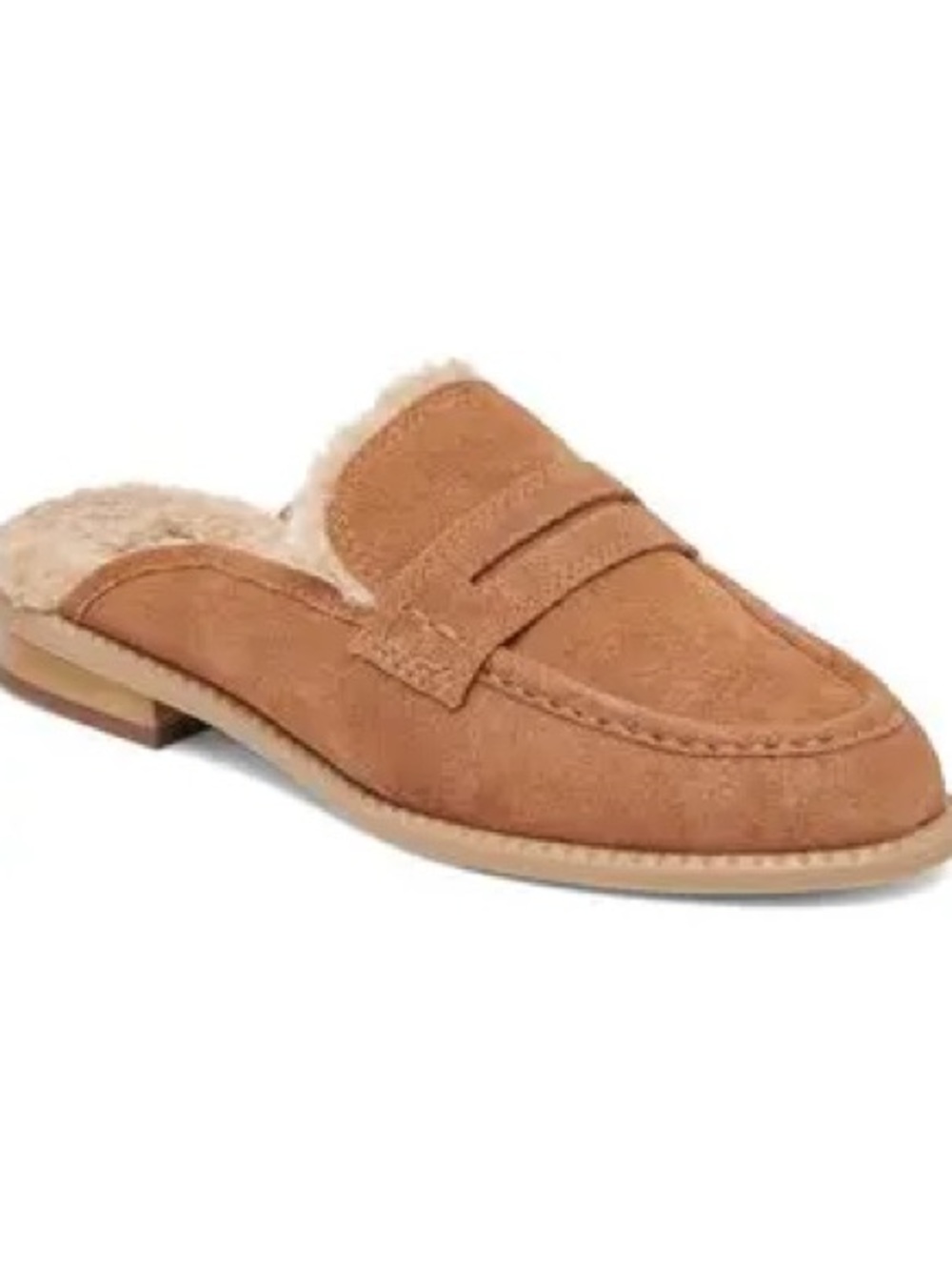 Dolce Vita Chestnut Suede Backless Penny Loafer Mule